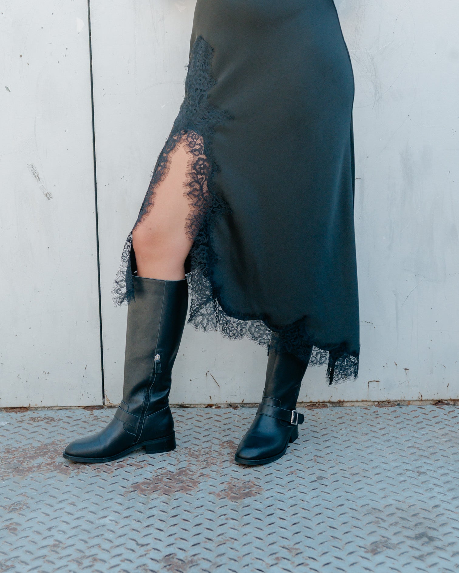 Bota Alta de Piel Negra kiliman