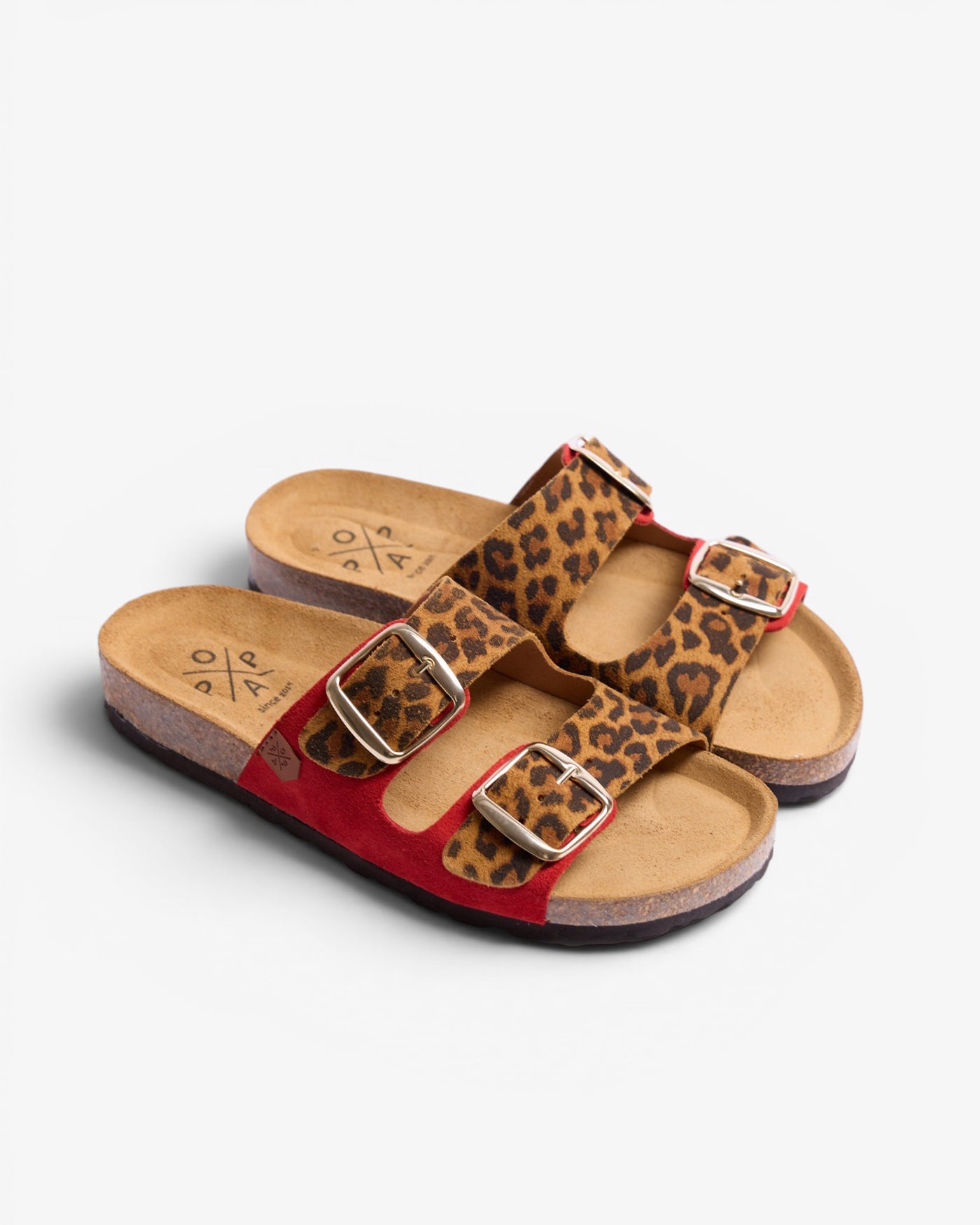 Menorquina Plataforma Soux Leopardo Leopardo Rojo
