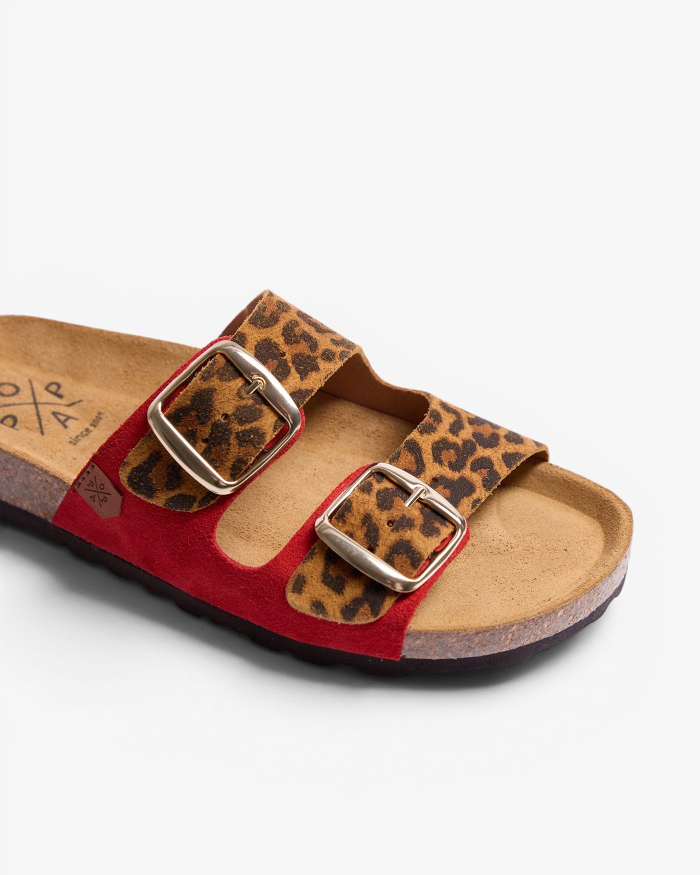 Menorquina Plataforma Soux Leopardo Leopardo Rojo