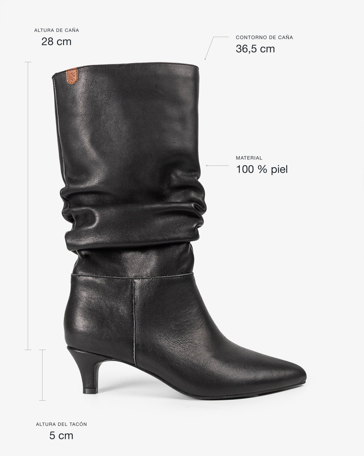 Bota Media de Piel Negra Nirvana