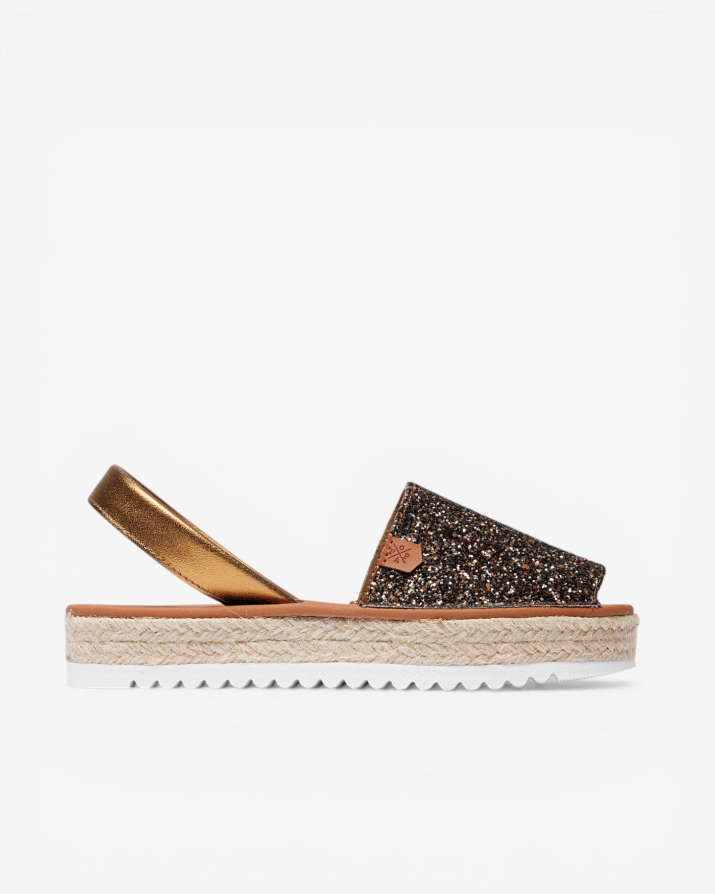 Menorquina Plataforma Saona Glitter Negro
