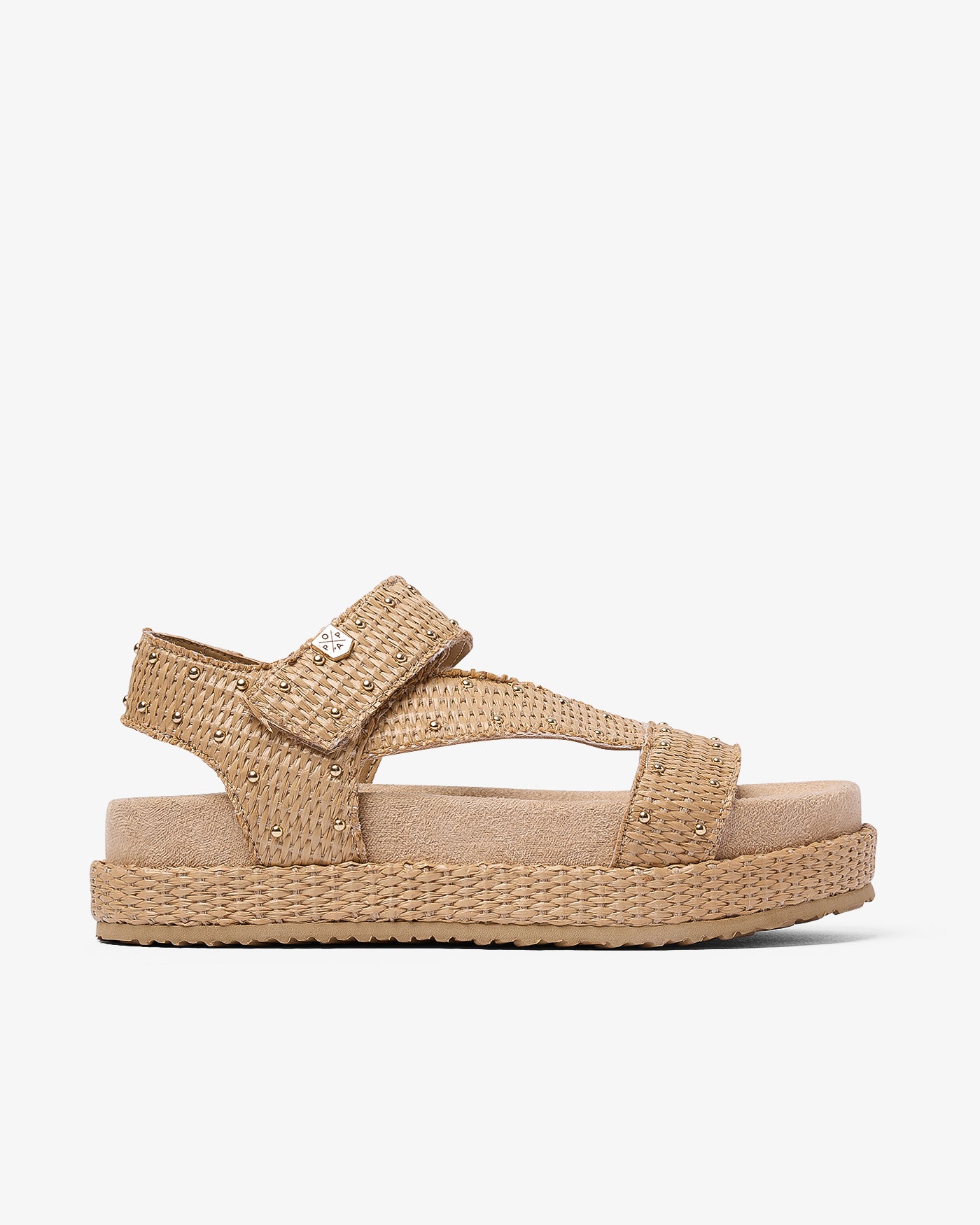 Sandalia Niana Tachuelas Rafia Beige 35