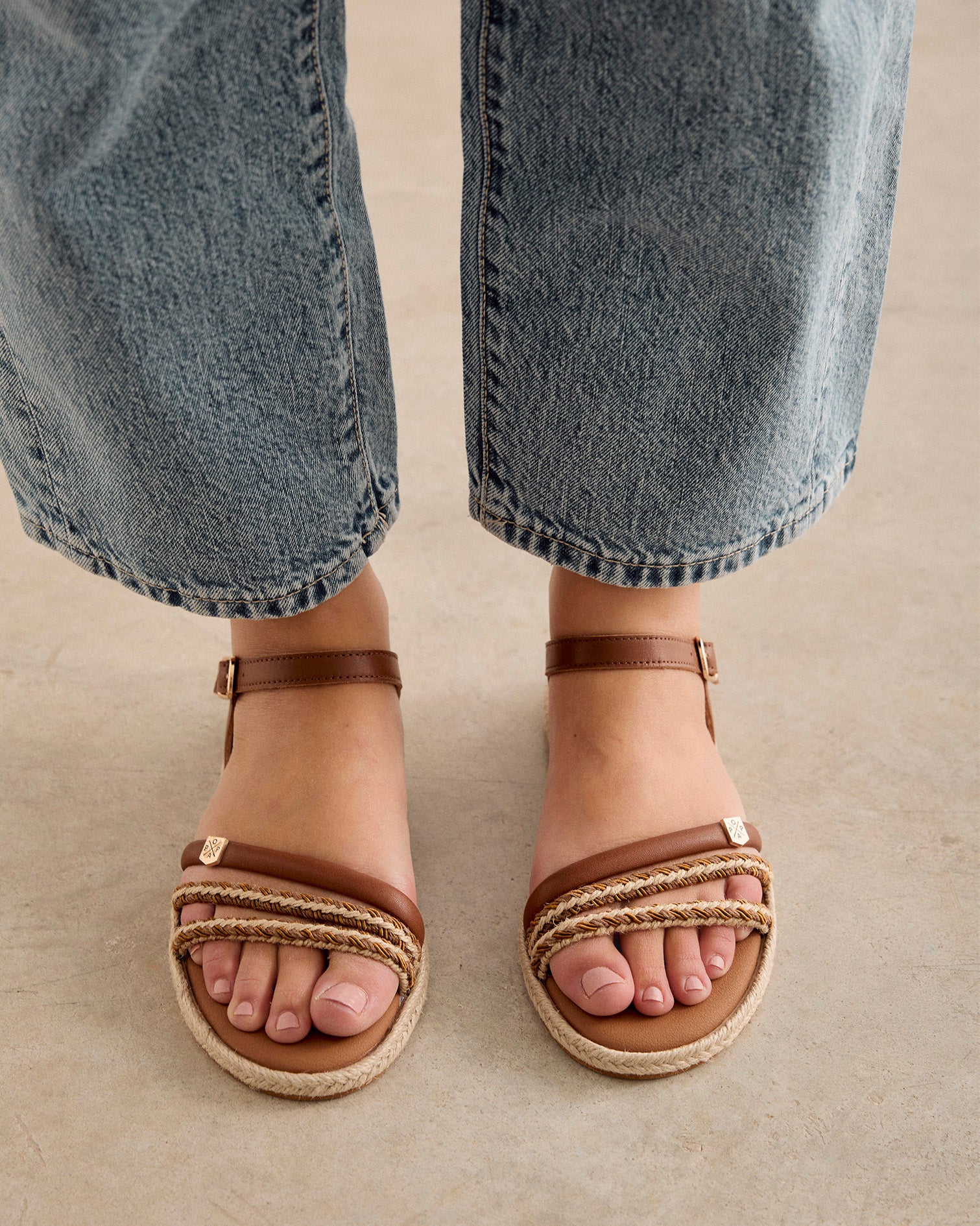 Sandalia Riazor Cuero Yute