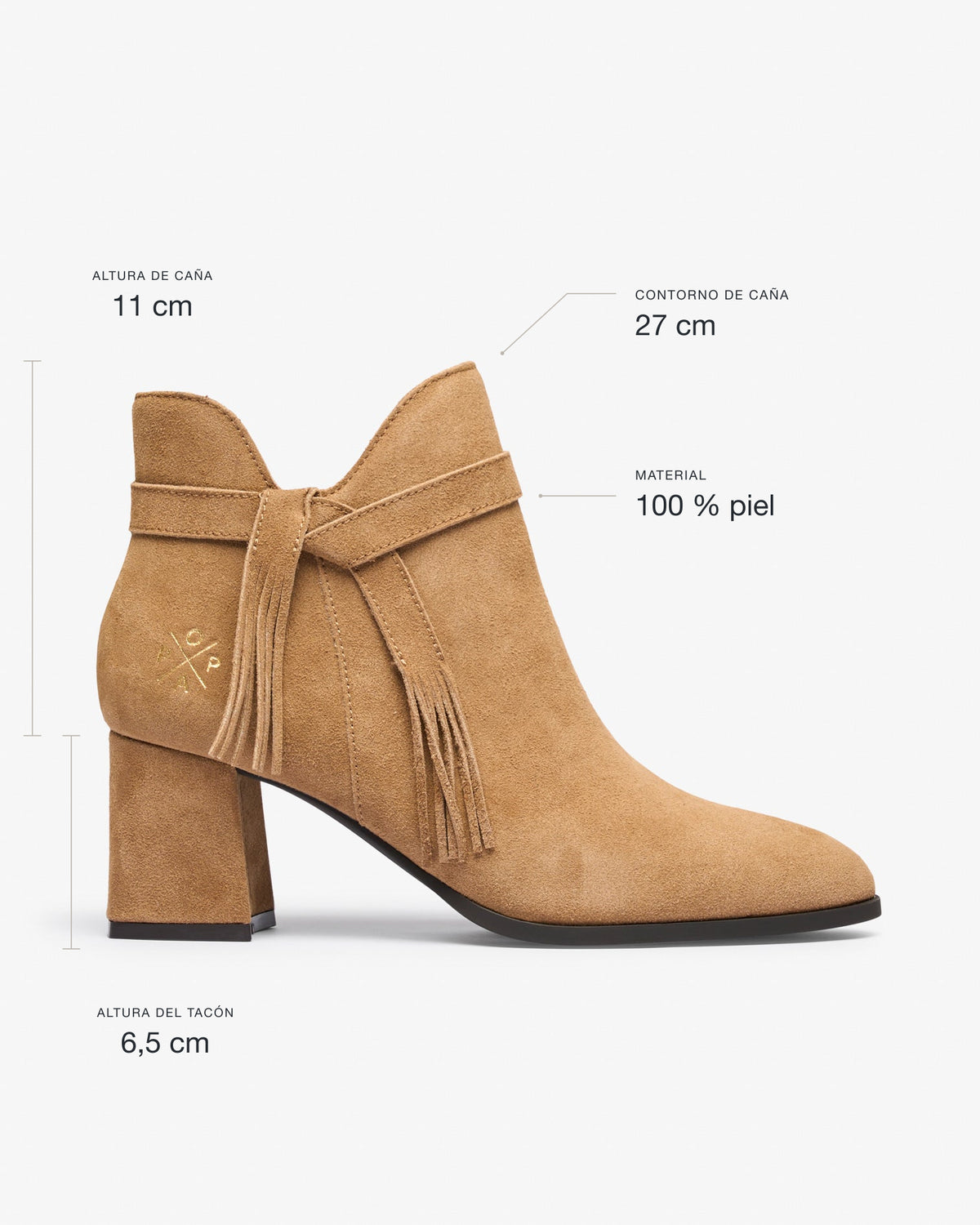 Botín Beige de Mujer Cayafate Flecos
