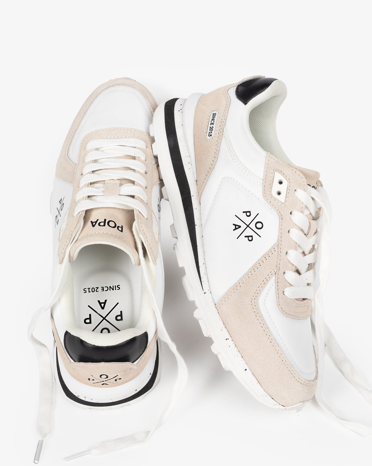 Zapatilla Blake Nylon Beig y Blanco