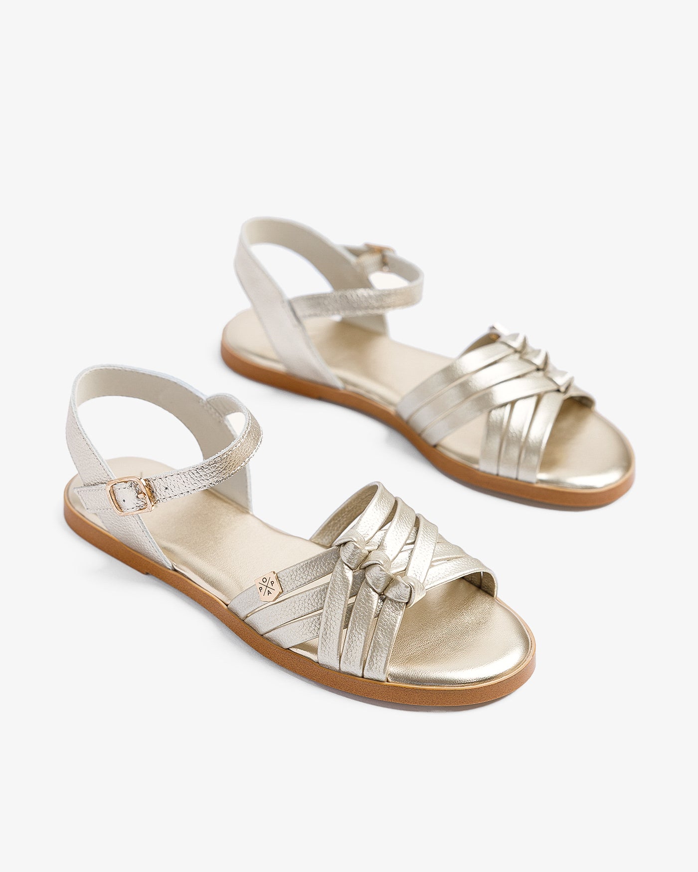 Sandalia Malvas Laminado Oro