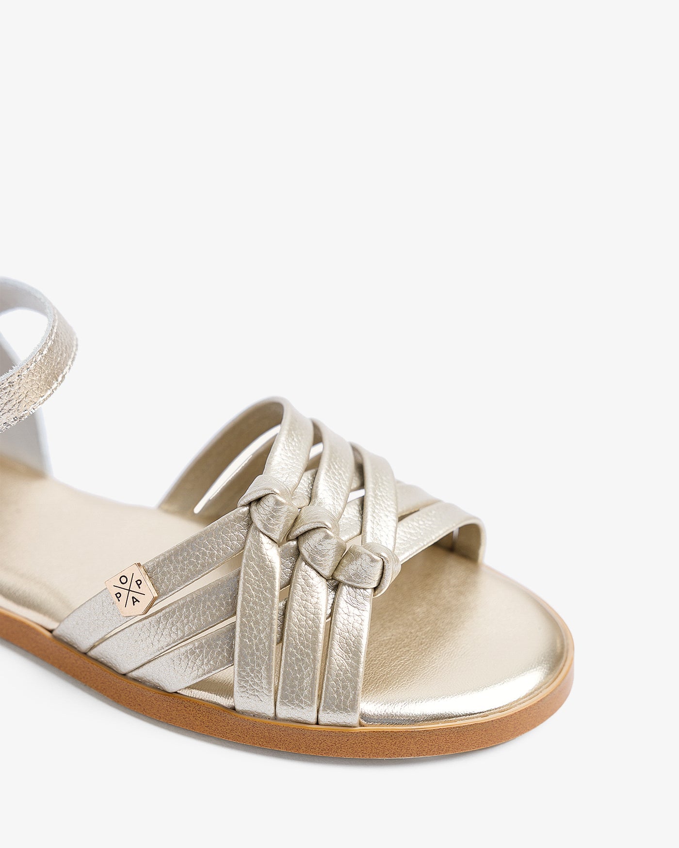 Sandalia Malvas Laminado Oro