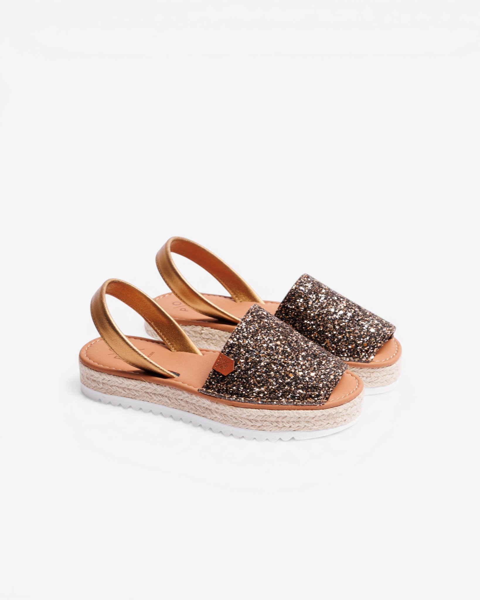 Menorquina Plataforma Saona Glitter Negro