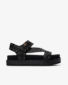 Sandalia Niana Tachuelas Rafia Negro