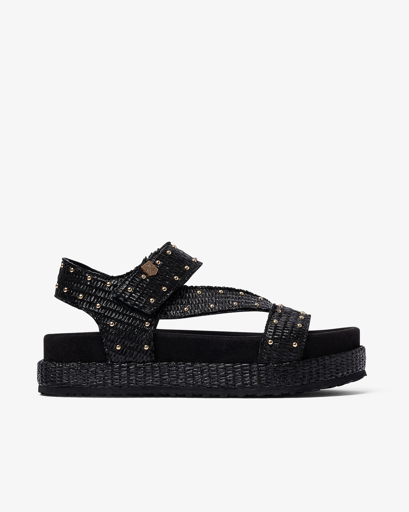Sandalia Niana Tachuelas Rafia Negro 35