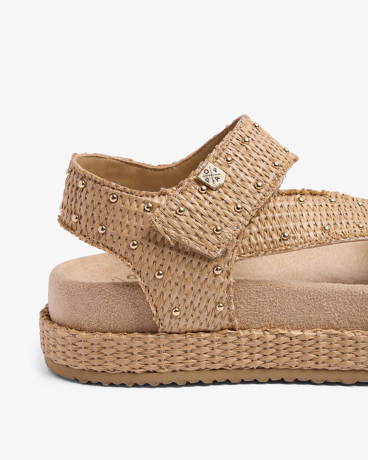 Sandalia Niana Tachuelas Rafia Beige 35